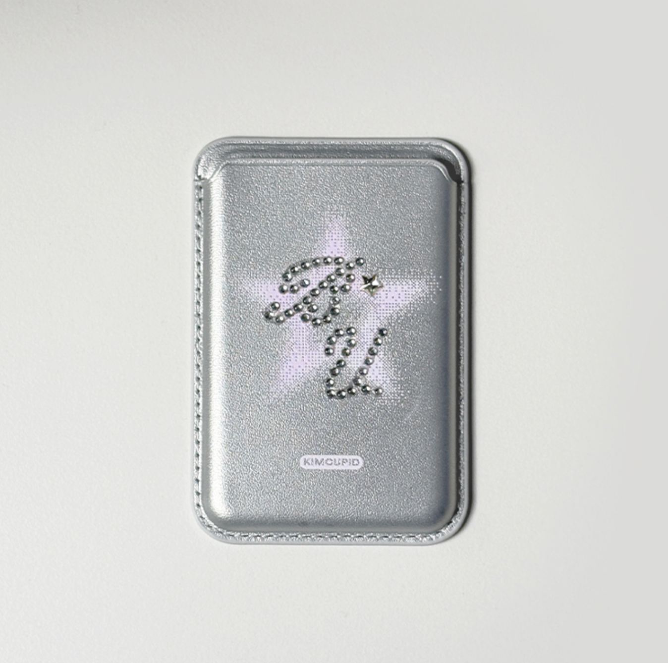 [Kim cupid] Star Cubic MagSafe Card Holder Silver Pink