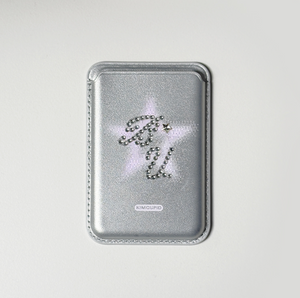 [Kim cupid] Star Cubic MagSafe Card Holder Silver Pink