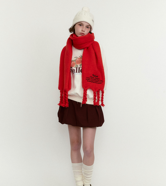 [Fallett] Oversized Story Logo Muffler Red