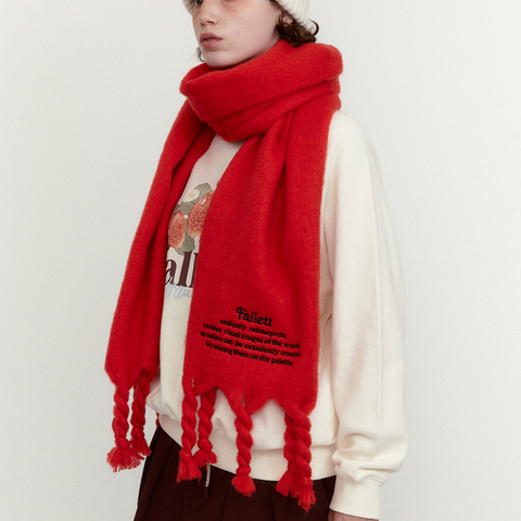 [Fallett] Oversized Story Logo Muffler Red