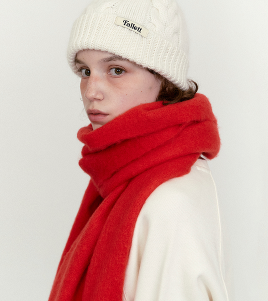 [Fallett] Oversized Story Logo Muffler Red