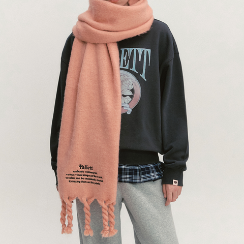 [Fallett] Oversized Story Logo Muffler Pink