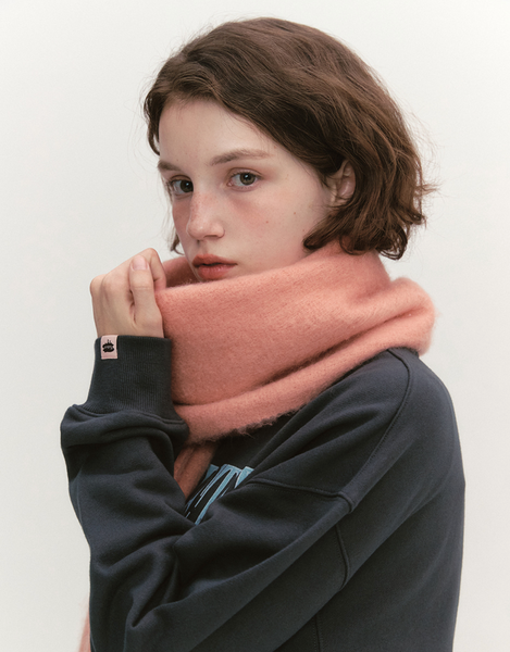 [Fallett] Oversized Story Logo Muffler Pink
