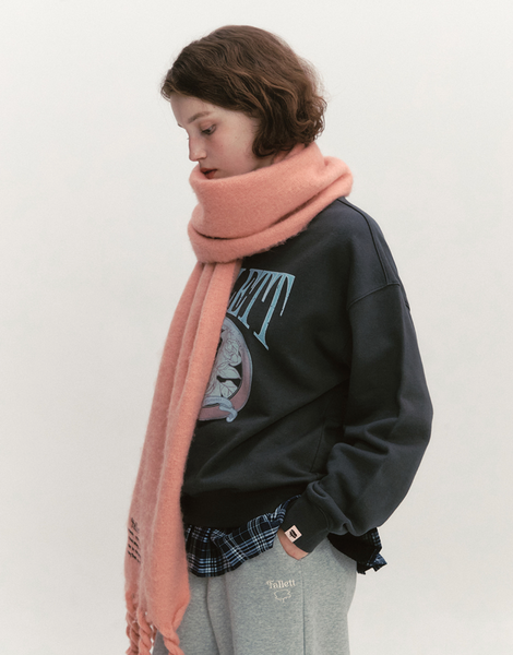 [Fallett] Oversized Story Logo Muffler Pink