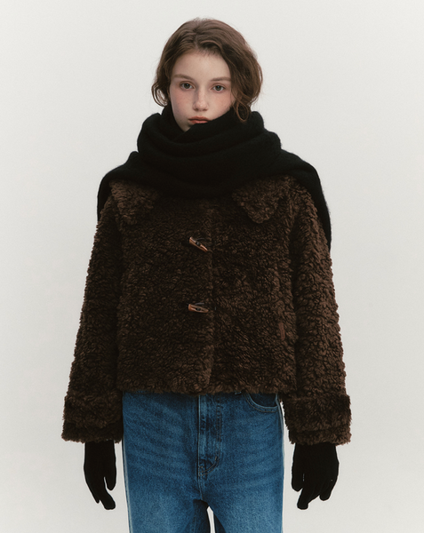 [Fallett] Oversized Story Logo Muffler Black