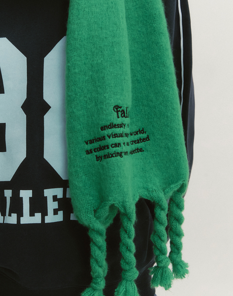 [Fallett] Oversized Story Logo Muffler Green