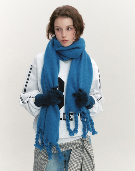 [Fallett] Oversized Story Logo Muffler Blue