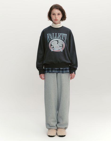 [Fallett] Vintage Rose Emblem Sweatshirt (2colours)