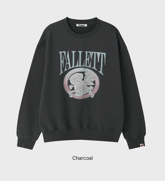 [Fallett] Vintage Rose Emblem Sweatshirt (2colours)