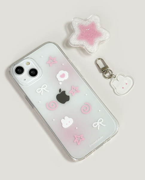 [monani studio] Rabbit Star Ribbon Jelly Hard Case