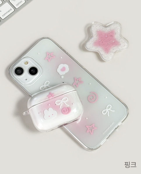 [monani studio] Rabbit Star Ribbon Jelly Hard Case