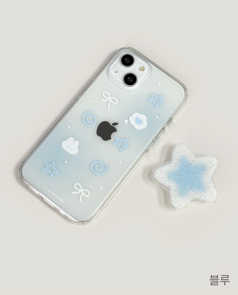 [monani studio] Rabbit Star Ribbon Jelly Hard Case