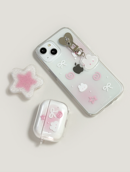 [monani studio] Rabbit Star Ribbon Jelly Hard Case