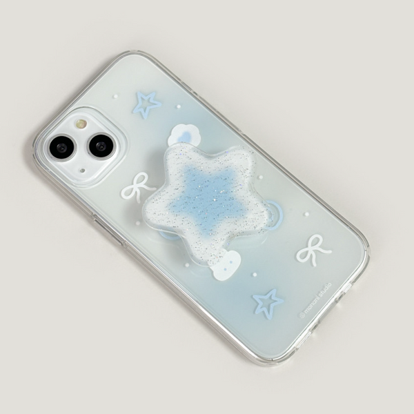 [monani studio] Rabbit Star Ribbon Jelly Hard Case