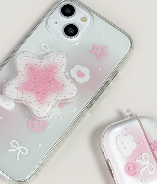 [monani studio] Rabbit Star Ribbon Jelly Hard Case