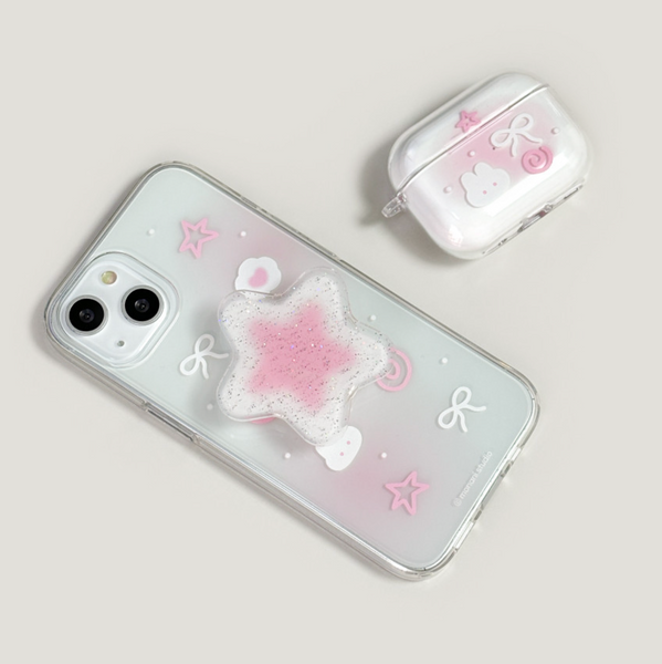 [monani studio] Rabbit Star Ribbon Jelly Hard Case