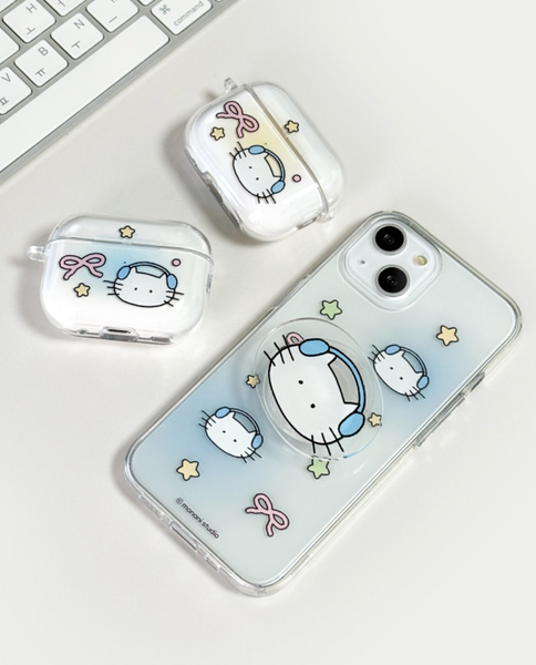 [monani studio] Cat Ribbon Star Jelly Hard Case