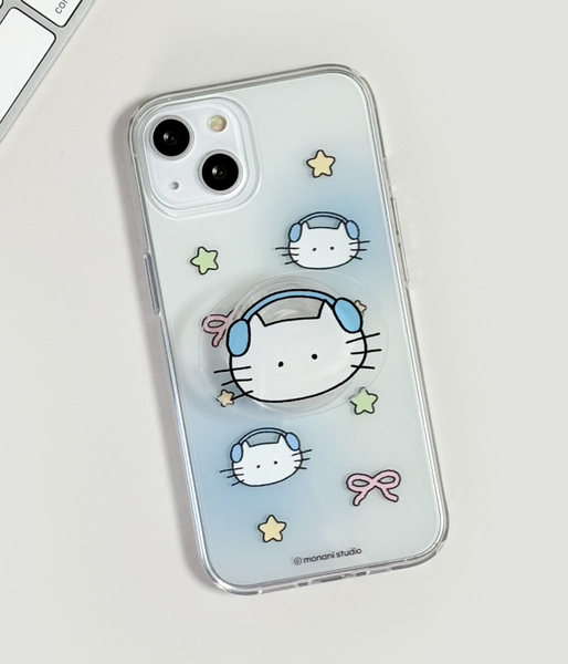 [monani studio] Cat Ribbon Star Jelly Hard Case