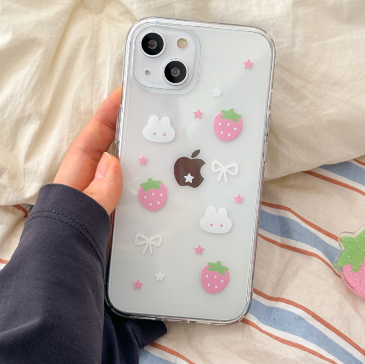 [monani studio] Y2K Strawberry Rabbit Jelly Hard Case