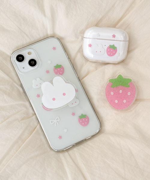 [monani studio] Y2K Strawberry Rabbit Jelly Hard Case