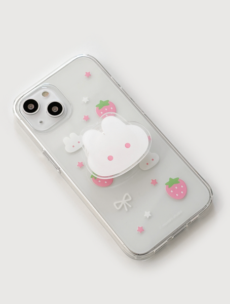 [monani studio] Y2K Strawberry Rabbit Jelly Hard Case