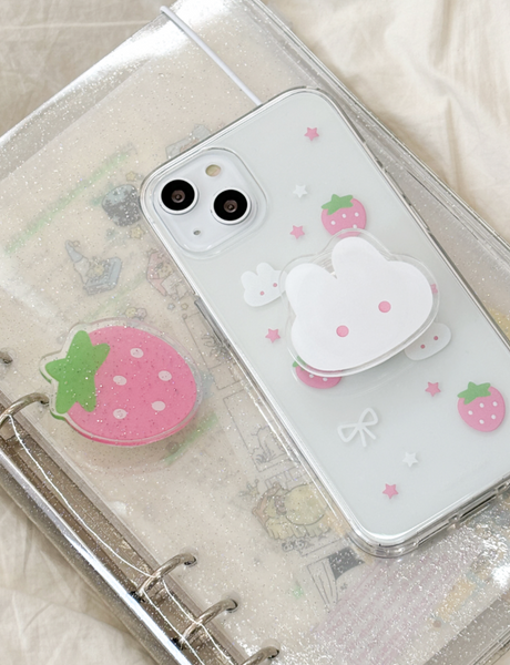 [monani studio] Y2K Strawberry Rabbit Jelly Hard Case