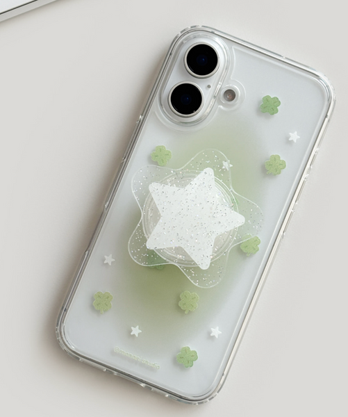 [monani studio] Clover Star Jelly Hard Case