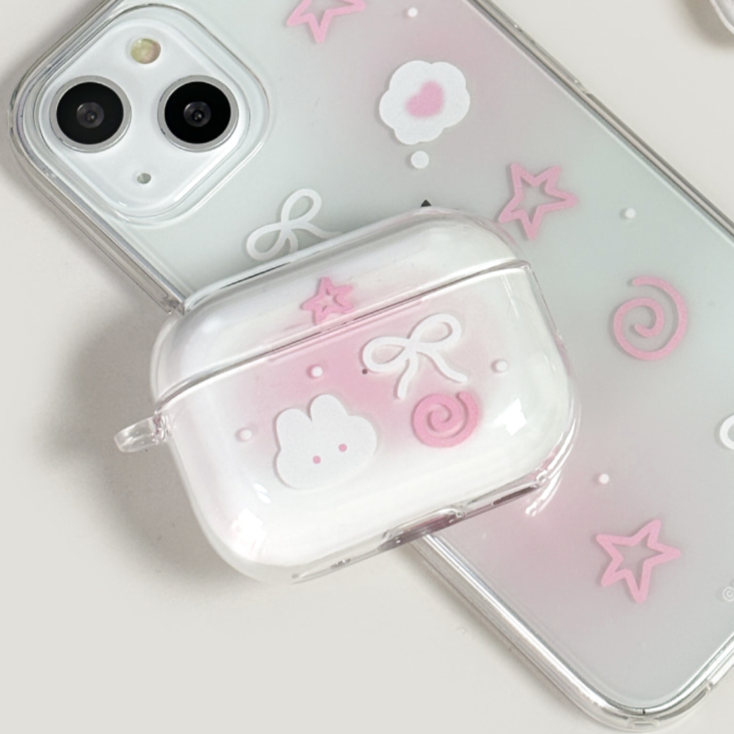 [monani studio] Rabbit Star Ribbon Airpods Case