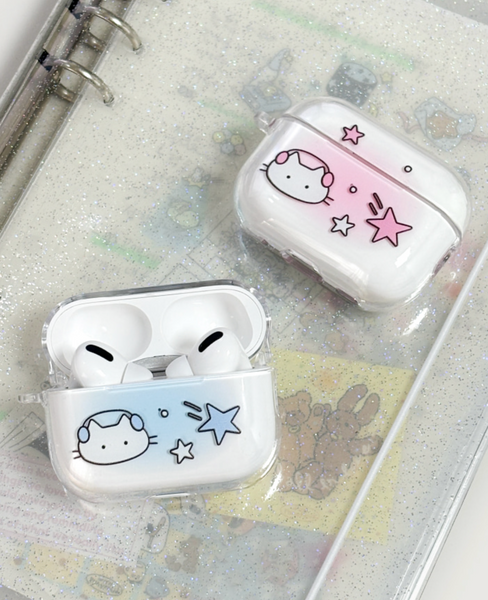 [monani studio] Cat Summer Star Airpods Case