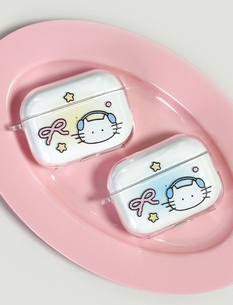 [monani studio] Cat Star Ribbon Airpods Case