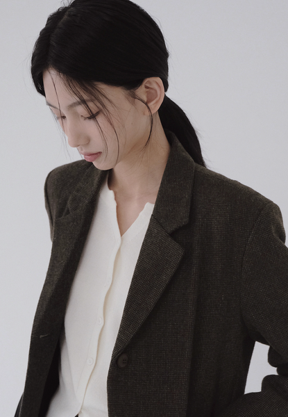 [SLOWAND] # SLOWMADE Washable Y-Neck Modern Cardigan