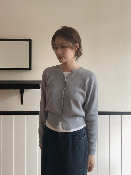 [SLOWAND] # SLOWMADE Washable Y-Neck Modern Cardigan