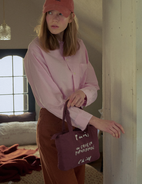 [HOTEL PARIS CHILL] Paper Heart Puffer Tote Bag (Wine)