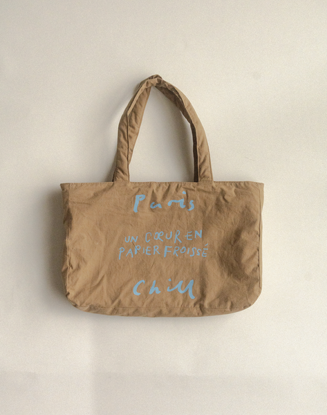 [HOTEL PARIS CHILL] Paper Heart Puffer Tote Bag (Toffee)