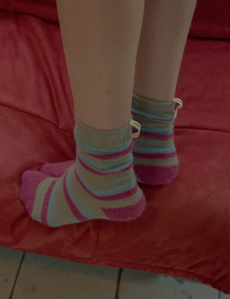 [HOTEL PARIS CHILL] Retro Striped Socks (Silverberry)