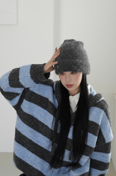 [BINARY01] Pico Stripe Hoodie Knitwear