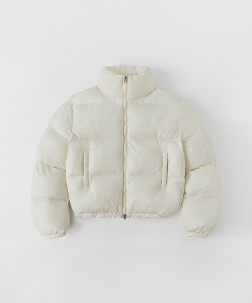 [oro] Warm Airy Cropped Puffer Padded Jacket (Cream)