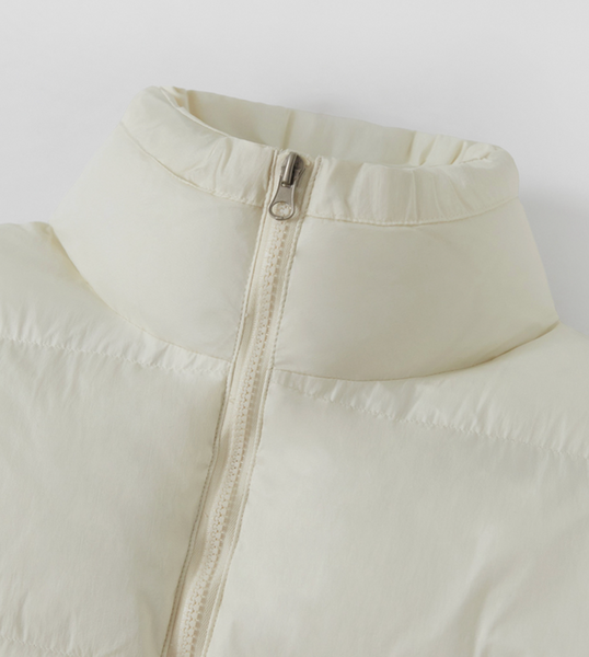 [oro] Warm Airy Cropped Puffer Padded Jacket (Cream)