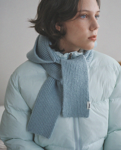 [oro] Warm Airy Cropped Puffer Padded Jacket (Soda Blue)