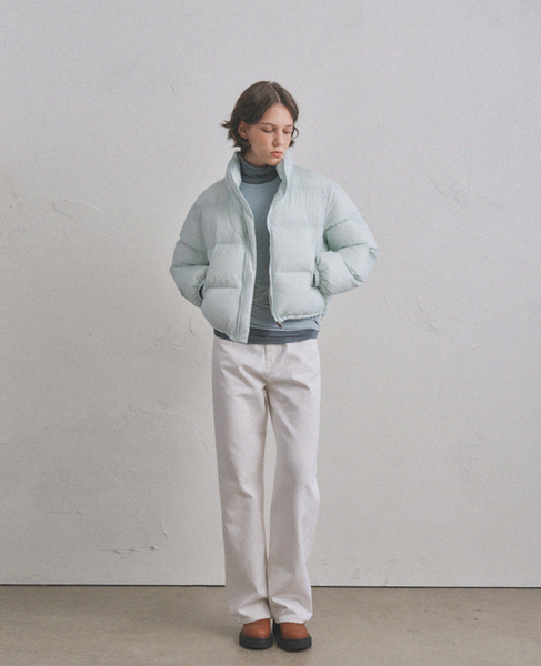 [oro] Warm Airy Cropped Puffer Padded Jacket (Soda Blue)