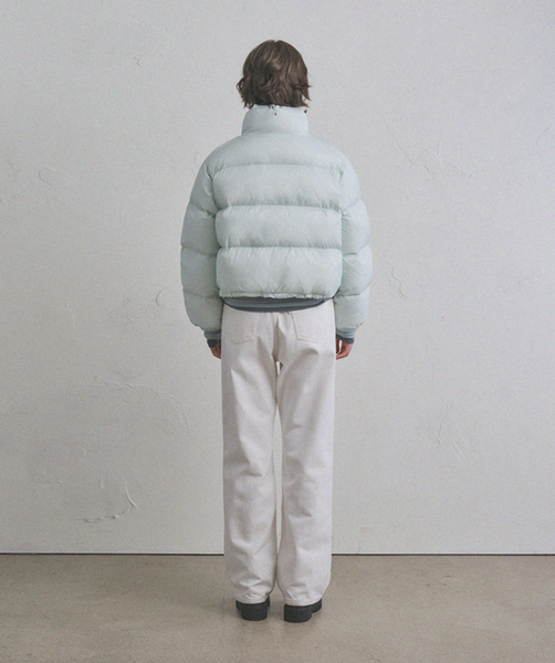 [oro] Warm Airy Cropped Puffer Padded Jacket (Soda Blue)