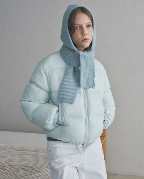 [oro] Warm Airy Cropped Puffer Padded Jacket (Soda Blue)