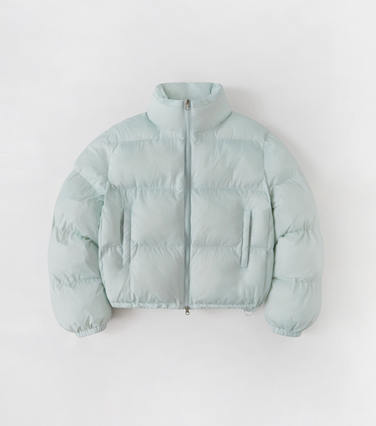 [oro] Warm Airy Cropped Puffer Padded Jacket (Soda Blue)