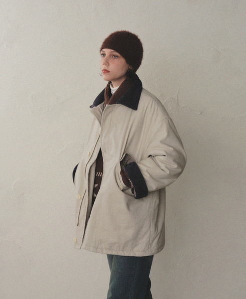 [oro] [WINTER VER.] Over Padded Hunting Walk Jacket Sand Oat