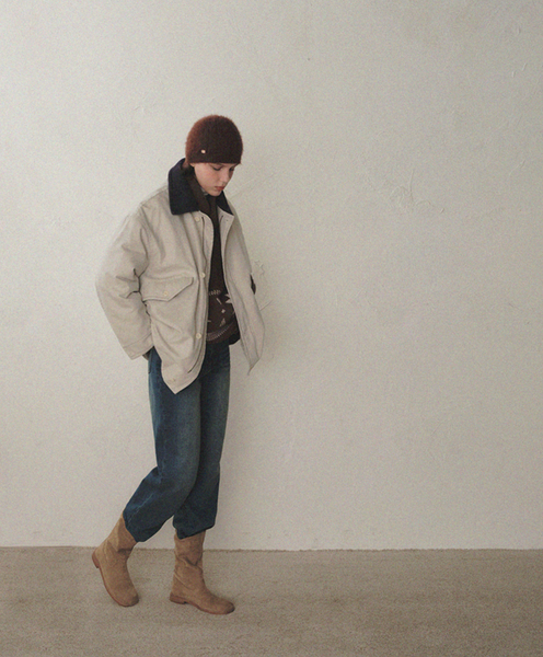 [oro] [WINTER VER.] Over Padded Hunting Walk Jacket Sand Oat