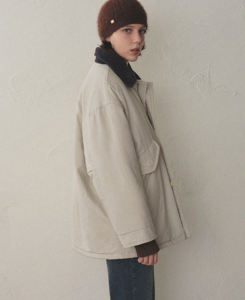 [oro] [WINTER VER.] Over Padded Hunting Walk Jacket Sand Oat