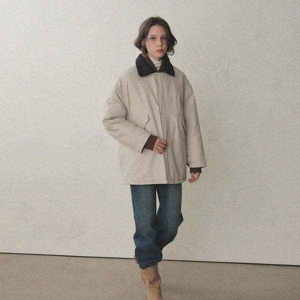 [oro] [WINTER VER.] Over Padded Hunting Walk Jacket Sand Oat