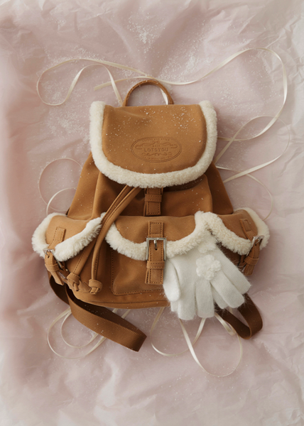 [LOTSYOU] Nostalgia Chubby Shearling Backpack Brown (PRE-ORDER)