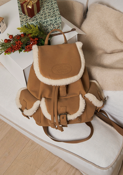 [LOTSYOU] Nostalgia Chubby Shearling Backpack Brown (PRE-ORDER)