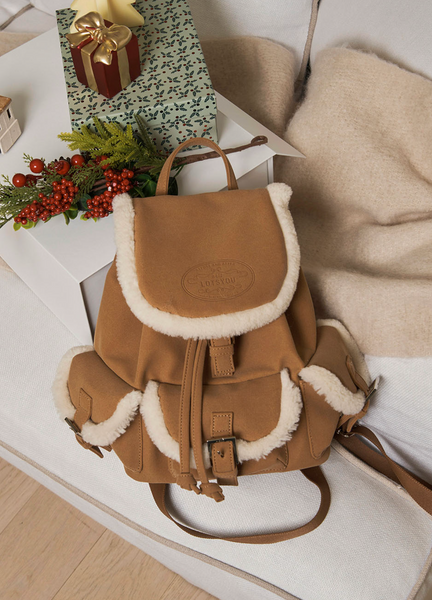 [LOTSYOU] Nostalgia Chubby Shearling Backpack Brown (PRE-ORDER)